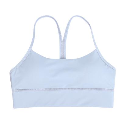 China High Quality Women's Breathable Butterfly Y Back Sports Bra Padded Runner Low Impact Spaghetti Back Thin Strap Workout Yoga Backless Bra for sale