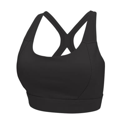 China Breathable High Quality Low Impact Sports Strappy Bras For Women Aplet Light Cross Back Yoga Workout Bra Crop Tops for sale