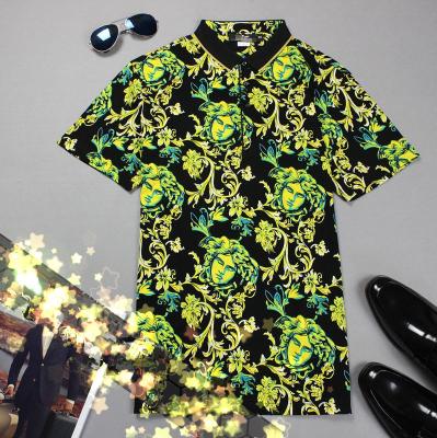 China 100%Cotton Anti-Shrink Mens Polo Shirt With Nice Print Pattern for sale