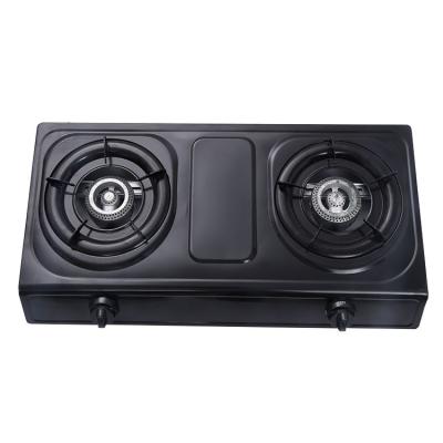 China Hotel JX-7002F large double stainless steel ignition automatic cast iron burner gas stove/biogas stove for sale