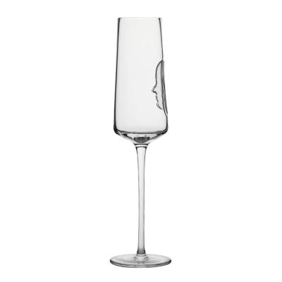 China Unique Custom Made Clear Tumbler, Lead Free Crystal and Luxurious Face Shape, Modern Style Champagne Glasses for sale