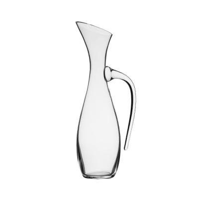 China Minimalist Personalized Creative And Unique Lead Free Crystal Hand Blown With Handle Wine Decanter for sale