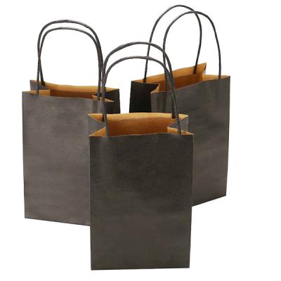 China Recyclable Custom Printed Your Own Logo Brown Kraft Shopping Paper Bag With Twisted Paper Handles for sale