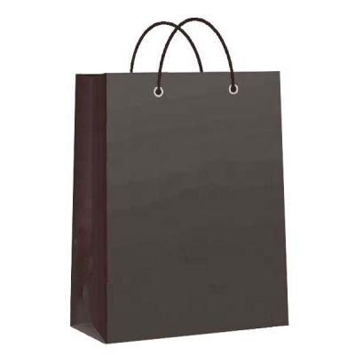 China Recyclable Black Carnation Gift Logo Rope Handles Present Metal Printing Paper Shopping Bag for sale