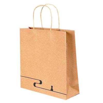 China Recyclable Custom Color Printed Kids Toys Flat Handle Brown Kraft Paper Bag for sale