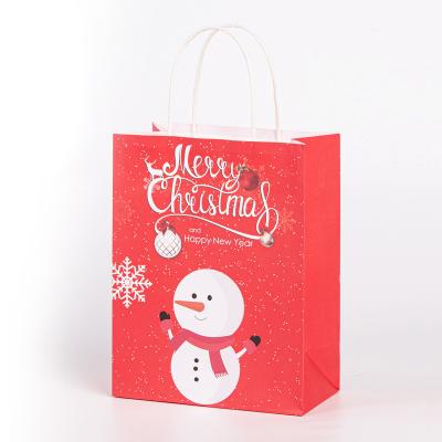 China Recyclable Party Paper Bags Customized Cartoon Christmas Gift Paper Bags Packaging Kraft Paper Bags for sale