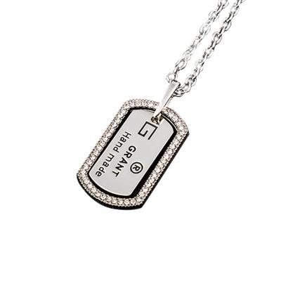 China FASHIONABLE Custom Metal Pendant Necklace Hip Hop Hip Hop Necklace Square Pendants for sale