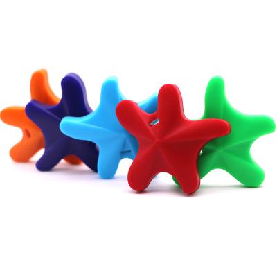 China Soft Teether Toy Baby Toys Silicone Starfish Teething Toy Wholesale BPA Free Chewable Necklace for sale