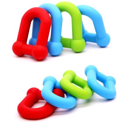 China 2022 Newest Soft Toy Fashion Kids Wholesale BPA Free Chewable Teething Toy Baby Teethers Protractor Necklace Silicone Teether for sale