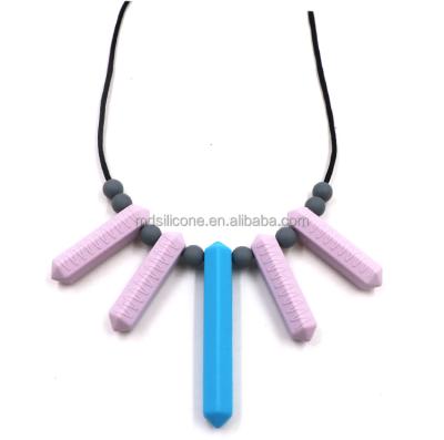 China Amazon Products 2022 Hot Selling Eco-friendly Liquid Silicone Necklace / Rubber Ring Medical Sensory Necklace for sale