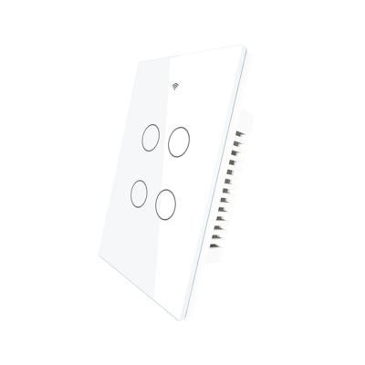 China Smart Glass Panel Smart Switch WiFi Band Switch RF4 Touch Screen Life Tuya App Multi-control Pairing Voice Control with Alexa for sale