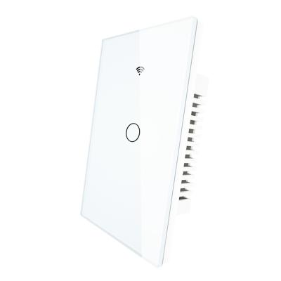 China 1gang Smart Wall Lamp Switch RF 433 WiFi Smart Touch Panel Switch RF 433 WiFi Life Tuya Glass APP Remote Control for sale