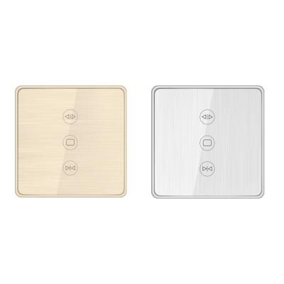 China Standard Voice Control Wall Switch FrameTouch Tuya Glass+PC Tuya EU UK UK Metal Curtain Switch Smart Tempered Switch for sale