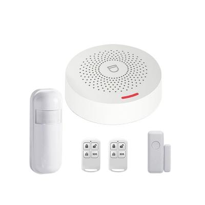 China 2021 Wireless Tuya WiFi Home Security Intruder Bedroom Tuya Alarm System With RF433 Door PIR Sensor for sale