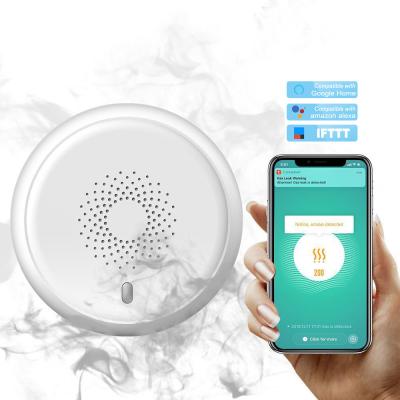 China Smart House Tuya Zigbee Smoke Sensor Detector Smart Home Security Alarm System Smartlife App Notice for sale