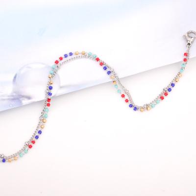 China Customized Cute Fashion TRENDY 18K Gold Plated Colorful Pearl Bracelet Women for sale