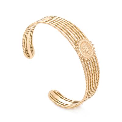 China Custom Luxury Gold Plated Bangle Bracelet Women Vintage Star Bangle Bracelet Gold New for sale