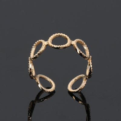 China Trendy New Trend Fashion Ring Women Gold Gold Plated Hollow Stainless Steel Circle Link Chain Rings for sale