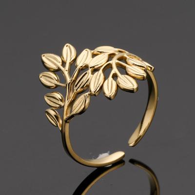 China FASHIONABLE Fashionable Stainless Steel Gold Foil Adjustable Customized Rings for sale