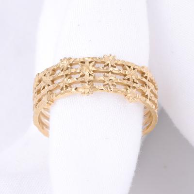 China FASHIONABLE Hot Selling Amzon Women Birth Flower Multi Layer Link Simple Wedding Ring for sale