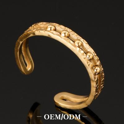 China TRENDY Summer Vacation Beaded 18K Gold Plated High Quality Women Ring Jewelry for sale