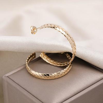 China TRENDY gold and sliver plated stainless steel elegant hoop earrings jewelry for Amazon/ebay/wish online store for sale