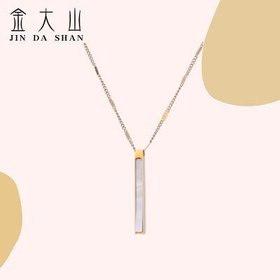 China FASHIONABLE High Quality Sea Shell Inserted Pendants Women Jewelry Gold Plated Stainless Steel Necklace for sale