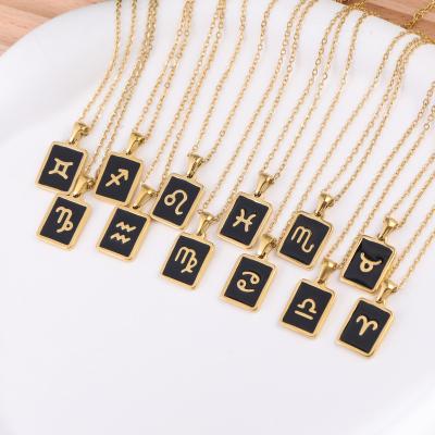 China 12 Stainless Steel Constellations Pendant Necklaces Personalized Fashion Vintage Jewelry CLASSIC Luxury Necklaces for sale