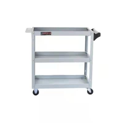 China Handy 3 Tier Rolling Cart Cold Sheet Metal Workshop Garage Vehicle Maintenance Tool Storage for sale