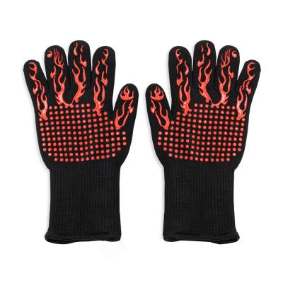 China Easily Cleaned Grilling Gloves 1472 Heat Resistant BBQ Grill Gloves EN407 Certified 13 Inch Oven Gloves For Smoker BBQ Cooking Cooking for sale