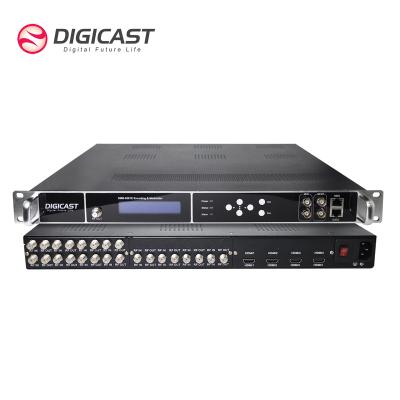 China Digital TV Head-end System Digital TV IP QAM RF CATV 24 Channels Low Cost Encoder DVBS-2 to ISDB-T DVB-T DVBC ISDBT Encoder Modulator for sale