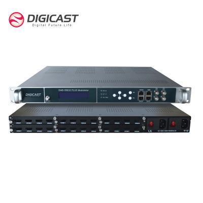 China Coaxial Pluggable TV Dual 24 Chs HDM I 16 * Plus DVB-T 32 DVB-C Digital RF Modulator DMB-9581E Power Supply for sale