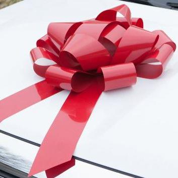 China 30 Inch Plastic Luster Color With Rubber Magnet Gift Wrap Ribbon Car Plastic Bow for sale