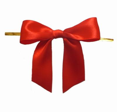 China Wholesale Floral 3 Inch Chocolate Candy and Wine Bottle Bag Gift Wrap Satin Ribbon Bow Pre Tie Decoration for sale