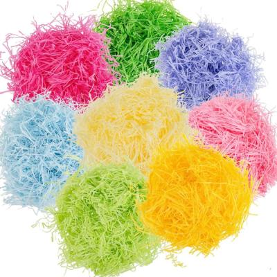 China Easter Basket Grass Craft Shredded Fabric Raffia Gift Filler Paper Shreds for Baskets Egg Stuffers for Spring Party WD for sale