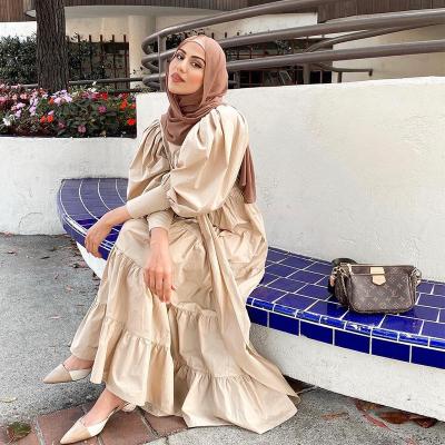 China Long Sleeve Dress Muslim Maxi Dress Muslim Women Dubai Turkey Modest Elegant Wear Wrap Front Long Sleeve Solid Color for sale