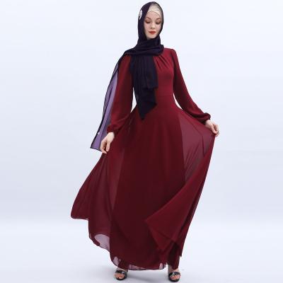 China Long Sleeve Muslim Dress 2021 Dresses New Arrivals Arabic Muslim Dress For Women Muslim Chiffon Maxi Long Dress for sale