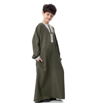 China Muslim Arab Boy Jubba Thobe Jabbah Long Robe Long Sleeve Robe Kids Boys Muslim Islamic Jubba Kaftan Kaftan for sale