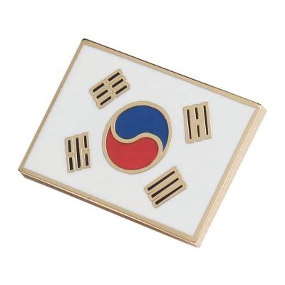 China Europe High Quality Custom Ribbon Hard Enamel Korea National Flag Pin Badge for sale