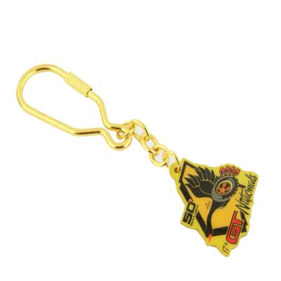 China Europe factory direct sales custom offset printing gold key chain for sale