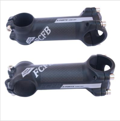 China 3K Carbon Fiber + FCFB Black Aluminum Alloy Carbon Fiber Riser Mountain Bike Stem Road Bike Stem Silver Tap for sale