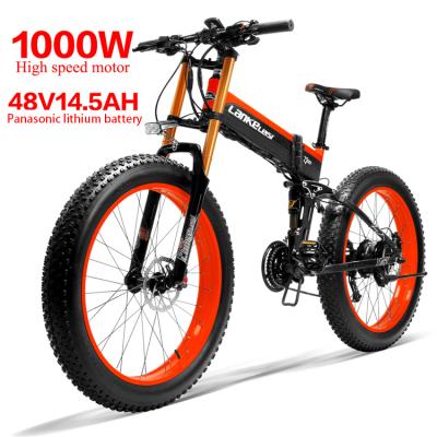 China LANKELEISI XT750OLU 26 inch aluminum alloy folding electric fat tire bicycle 1000w48v14.5ah battery, aluminum alloy frame, hydraulic disc brake for sale