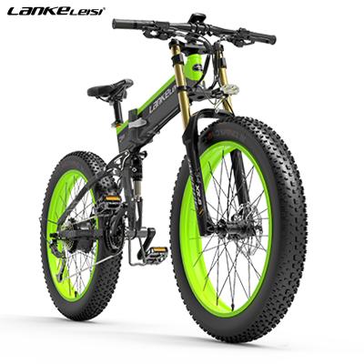 China LANKELEISI XT750PLUS aluminum alloy 26 inch fat tire folding bicycle snow electric bike 1000W10.4AH lithium battery, aluminum alloy frame for sale