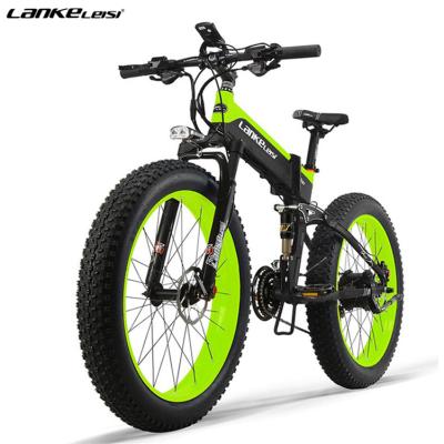 China LANKELEISI T750PLUS Aluminum Alloy 26 Inch Folding Electric Bike 1000W 48V 14.5AH Lithium Battery, Aluminum Alloy Frame, Hydraulic Disc Brake for sale