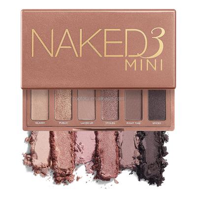 China Waterproof Naked3 Mini Press Powder High Pigmented High Pigment Multichrome Eyeshadow Palette Private Label Custom Private Label Logo for sale