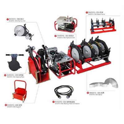 중국 휠과 90mm-355mm PE HDPE 플라스틱 파이프 용접기 전기도금한 것 맞대기 융착 용접 장비 판매용