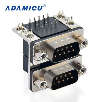 China audio & Male video panel 9pin d-sub mount stacked male to serial port db9 male connector for sale