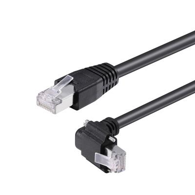 China Basler Electronic Industrial CCD Camera Network Cable, High Flexible 90 Shield With Screw Gige Gigabit Network Cable for sale