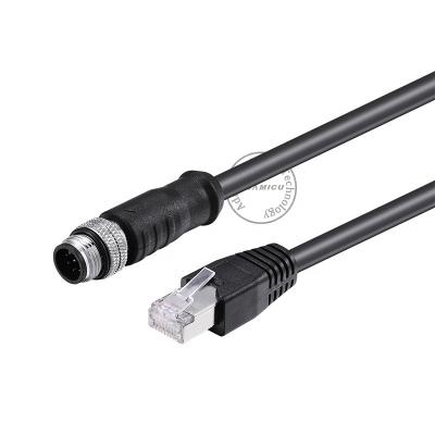 China Black Automotive M12 8p Male To Industrial EtherCAT Cable For Congex IS2000 IS7000 IS8000 Industrial Camera for sale