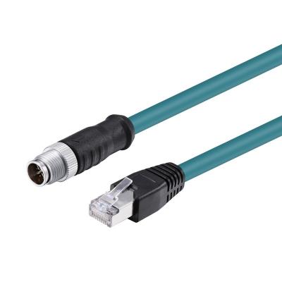 China M12 8 Pin Industrial Cable M12 8 Pin Automotive Anti-Interference Servo Ethernet Cable 3m for sale